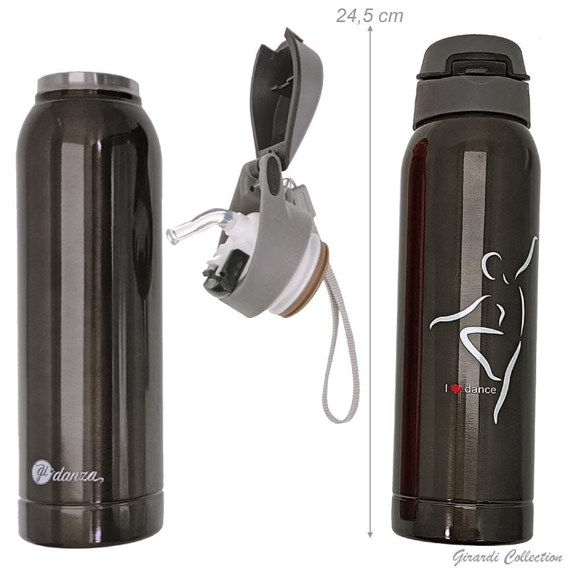 Borraccia Termica 500 ml in Acciaio Danza Nera