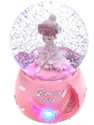 Carillon Musicale con Sfera di Vetro e Ballerina Rosa con Base Ali - Immagine 2